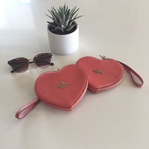 Coral Heart Wristlet